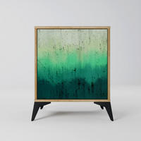 SIDEBOARD NORTHERN LIGHTS, Eichefarben, 57,5x42x70,5 cm, Schwarze Metall-Sternfüße - Eichefarben/Multicolor, Holzwerkstoff/Metall (57.5/70.5/42cm) - SpaceRebels