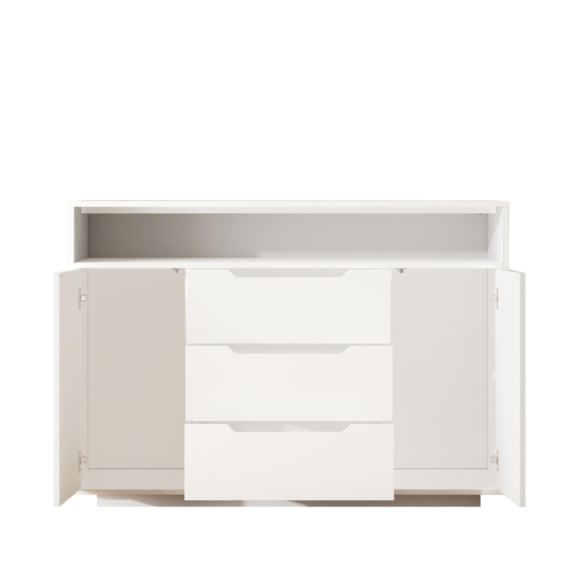 SIDEBOARD 120/40/85 cm mit 2 Türen, 3 Schubladen & LED in Weiß Matt - Weiß, Holzwerkstoff (120/85/40cm) - BEAOK