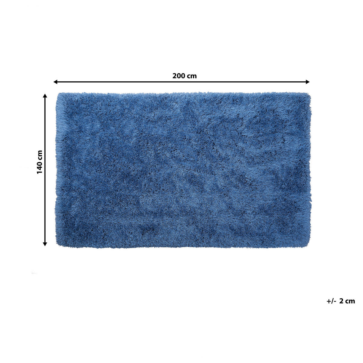 SHAGGY-TEPPICH Cide 200/140 cm - Blau, Kunststoff (140/200cm) - Beliani