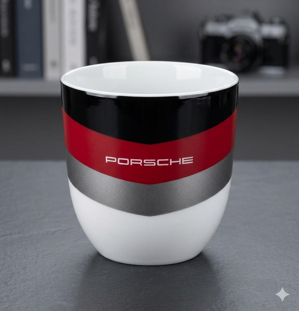 Porsche Kaffeebecher Schwarz, Weiß, Grau, Rot