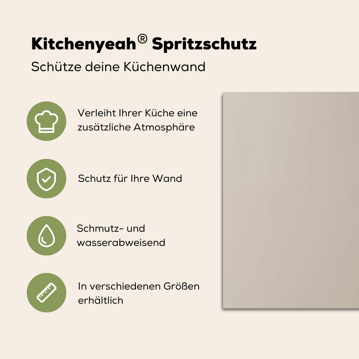 SPRITZSCHUTZ KÜCHE Pampasgras - Federn - Pastell - Weiß 60x40 cm - Creme, Metall (60/0.3/40cm) - MuchoWow