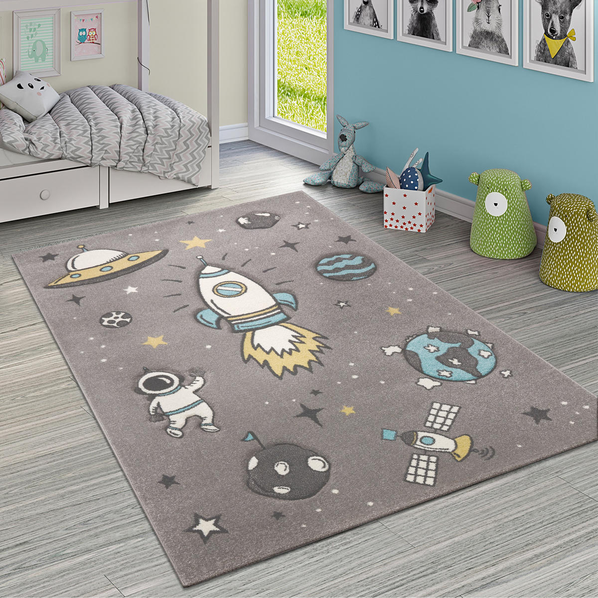 KINDERTEPPICH 200/200 cm Diamond 100 - Grau, Textil (200/200cm) - Paco Home