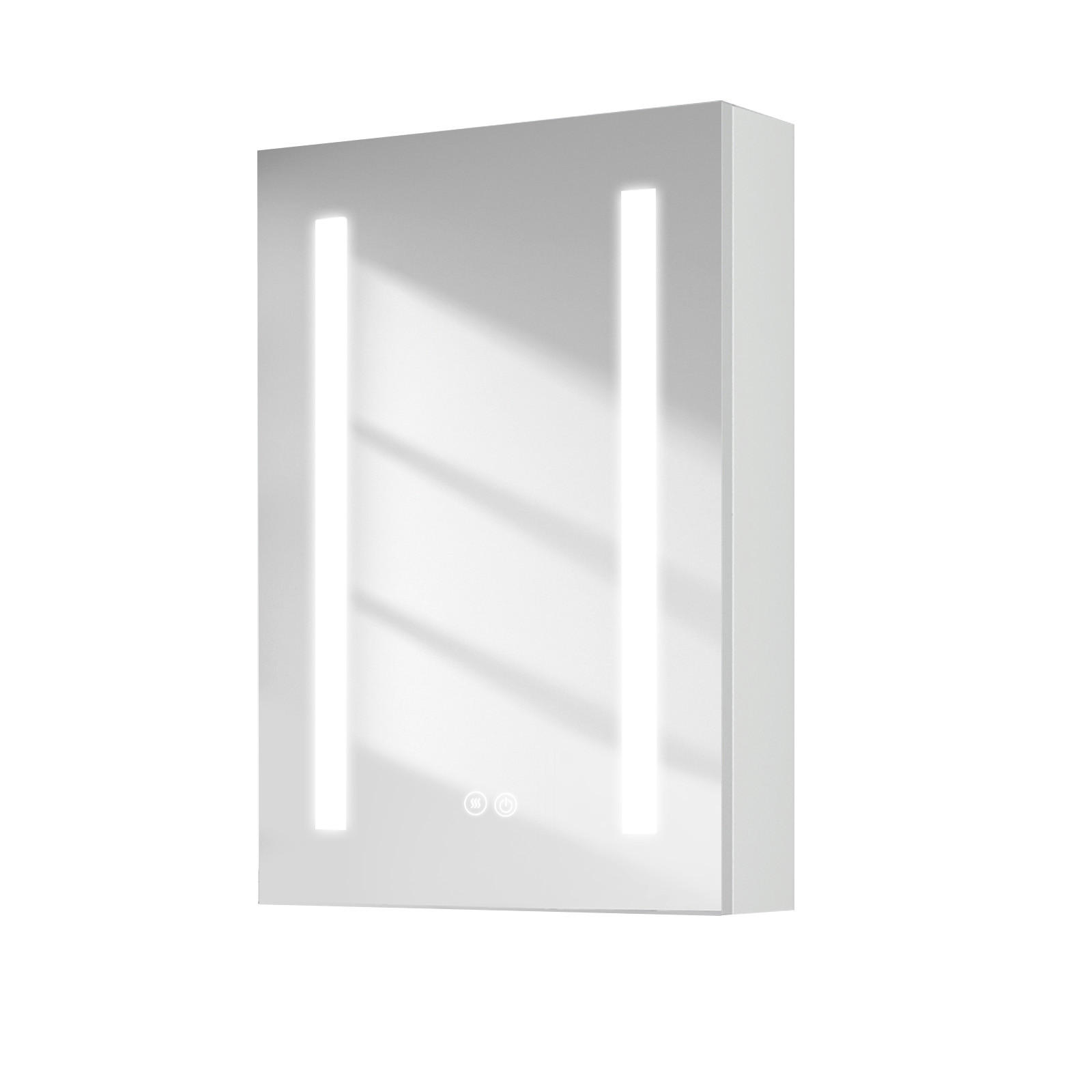 SPIEGELSCHRANK mit Beleuchtung Weiß 60/40/14,5 - Weiß, Metall (40/60/60cm) - EMKE