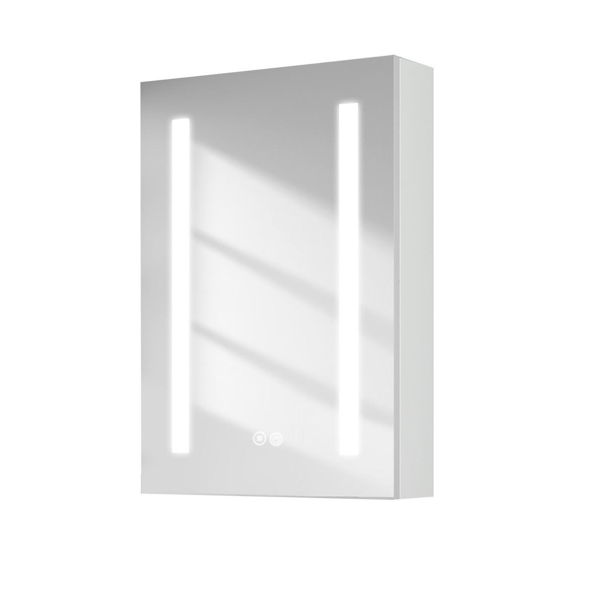 SPIEGELSCHRANK mit Beleuchtung Weiß 60/40/14,5 - Weiß, Metall (40/60/60cm) - EMKE