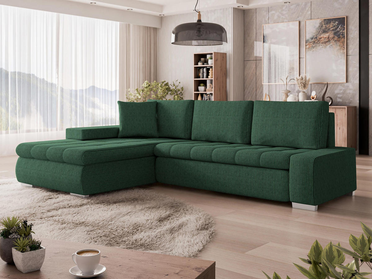 COLTAR Orkan Mini Reiat - verde închis, material textil/lemn (265/185cm) - MIRJAN24