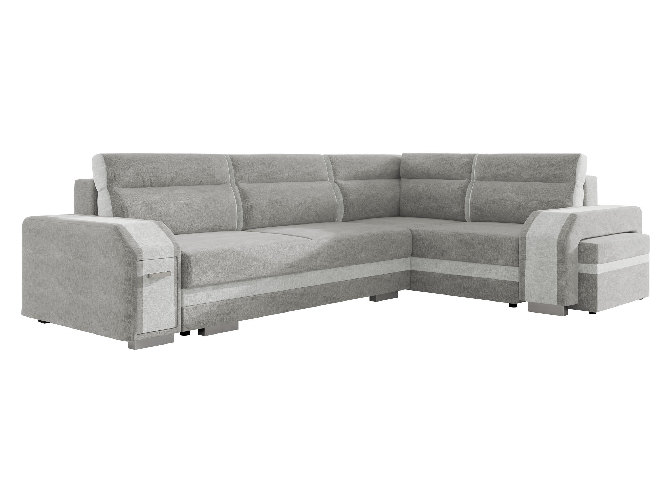 ECKSOFA Assan, Seite: Rechts - Chromfarben/Hellgrau, Holz/Kunststoff (305/205cm) - MIRJAN24