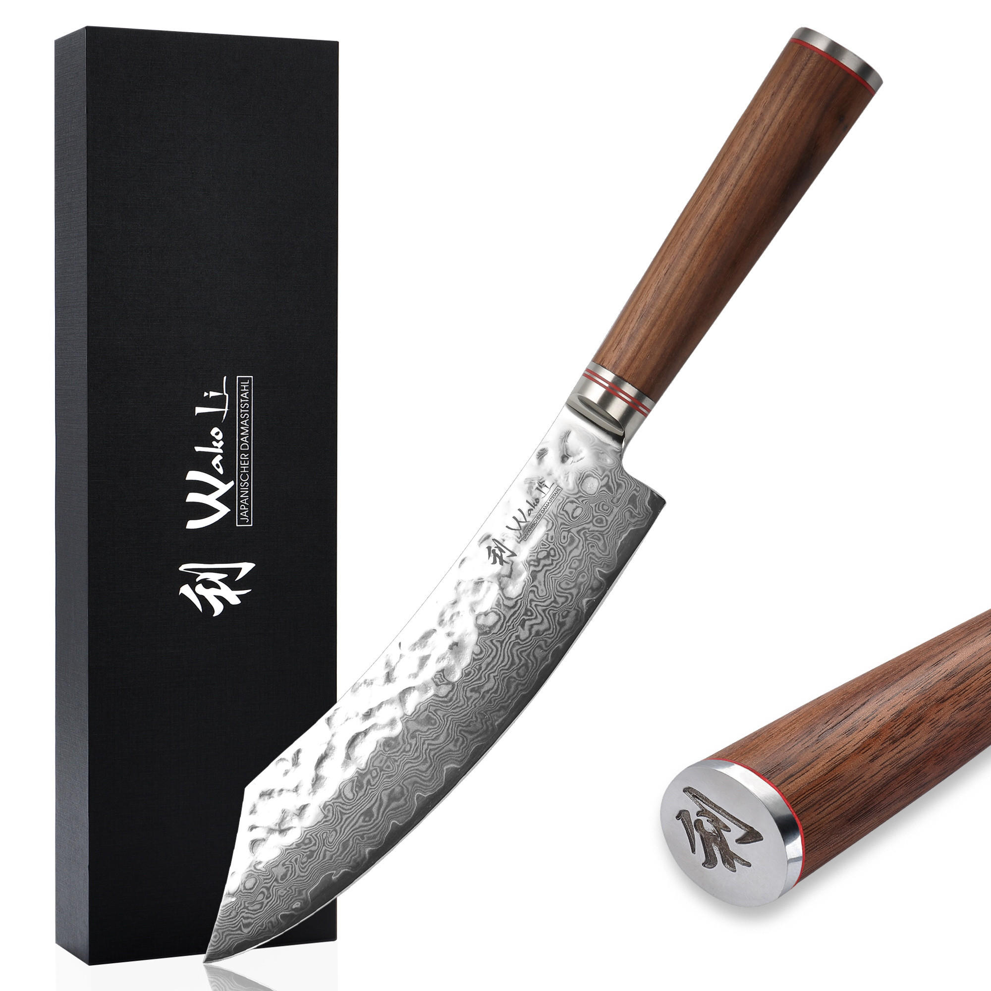 BLOCKMESSER 20 cm - Nussbaumfarben, Holz/Metall (34cm) - Wakoli