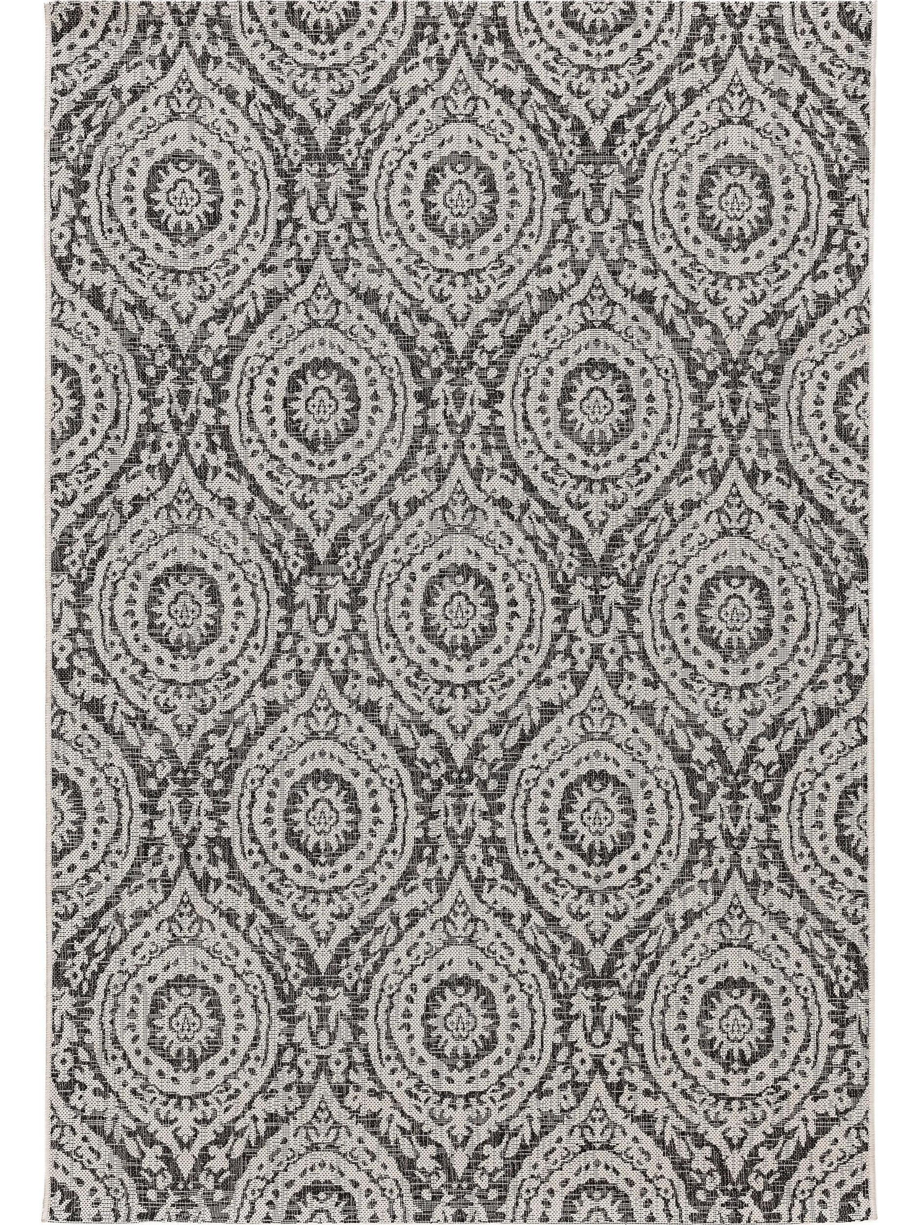 OUTDOORTEPPICH Cleo Weiß/Schwarz 240x340 cm - Weiß, Textil (240/340cm) - benuta Nest