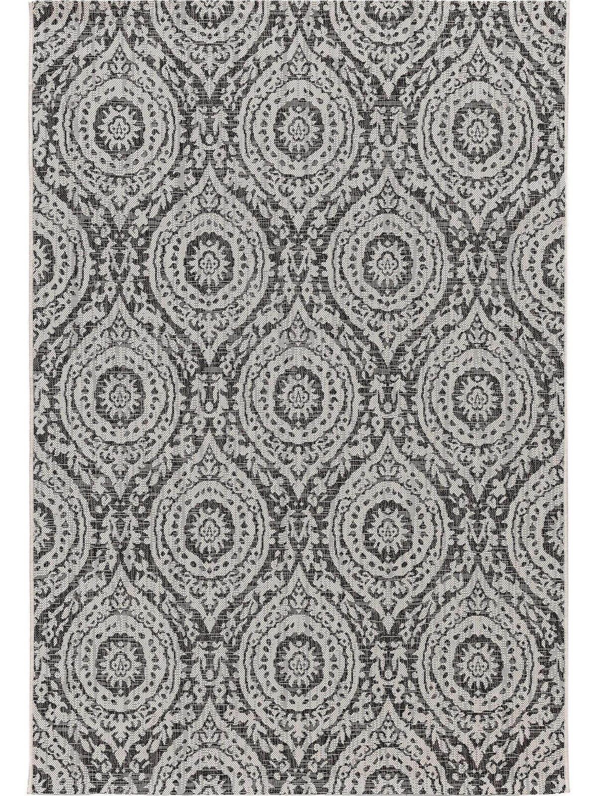 OUTDOORTEPPICH Cleo Weiß/Schwarz 240x340 cm - Weiß, Textil (240/340cm) - benuta Nest