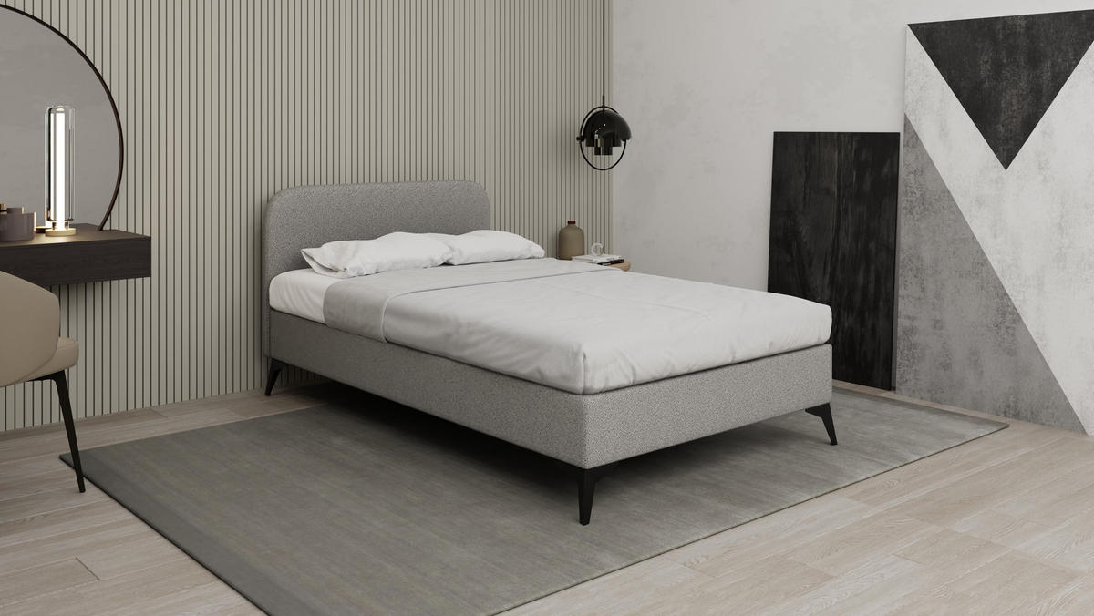 POLSTERBETT Mavilo 120 x 200 cm mit Bettkasten und Lattenrost Taschenfederkernmatratze Pocket H3 - grau - Grau, Holz (120/200cm) - Panda Möbel