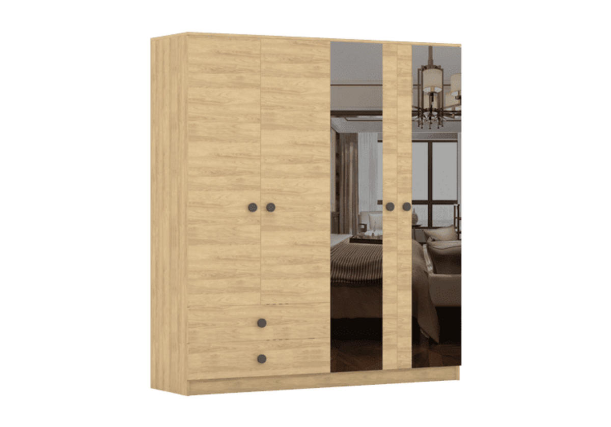 DREHTÜRENSCHRANK - Schrank LAUX 180 - Eichefarben, Holzwerkstoff (180/205/52.2cm) - Möblo