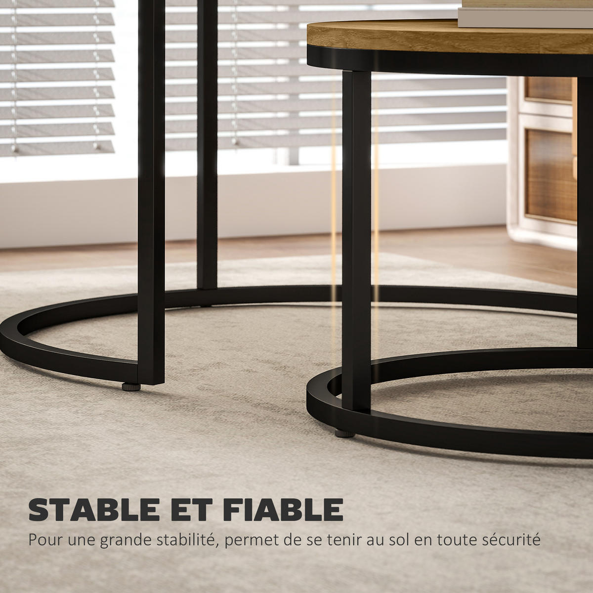 COUCHTISCH DE-15793 industrieller Stil Braun - Braun, Metall (78.5/78.5/46.5cm) - ComfortXL