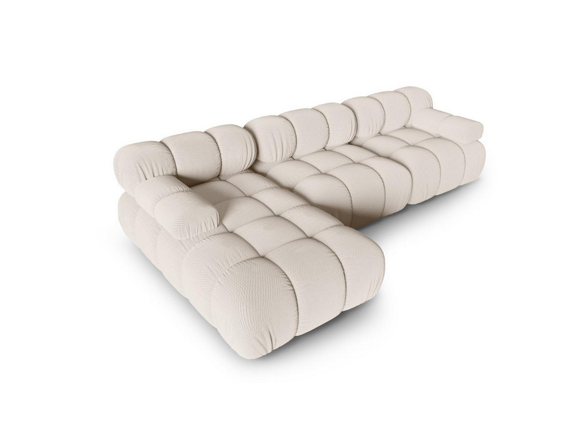 ECKSOFA modular links Bellis aus 3D-Stoff leichtes beige 4 Sitzplätze - Creme, Textil (155/282cm) - Micadoni
