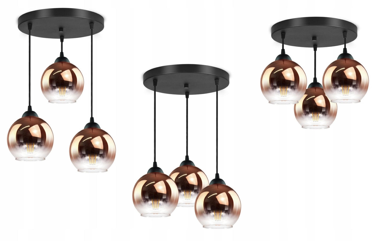 PENDELLEUCHTE MASUR - Transparent/Goldfarben, Glas/Metall (35/35/80cm) - kiki design