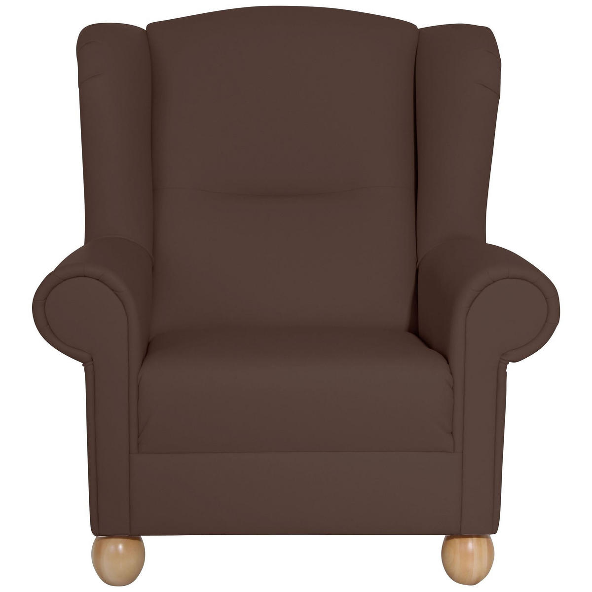 OHRENBACKENSESSEL Kasha Bezug Kunstleder Buche natur / braun - Buchefarben/Braun, Kunststoff (93/103/87cm) - 58aufmkessel