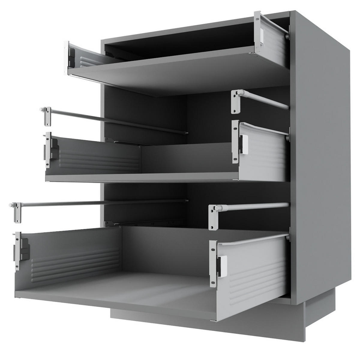 SCHUBLADENUNTERSCHRANK Kvantum D3M/60 60 / 50 / 82cm - Beige/Grau, Holz/Holzwerkstoff (60/82/50cm) - Feldmann-Wohnen