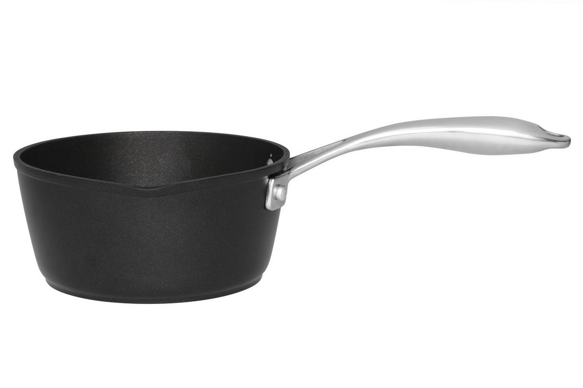 TOPF mit Ausgießer Ø 16 cm - Schwarz, Metall (16cm)