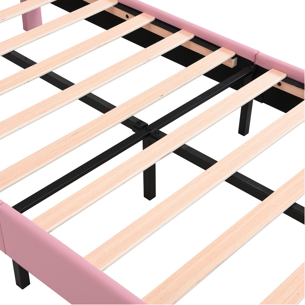 KINDERBETT 90/200 cm DE-02298, in Rosa, mit Kronen-Kopfteil - Pink, Holzwerkstoff (90/200cm) - ComfortXL