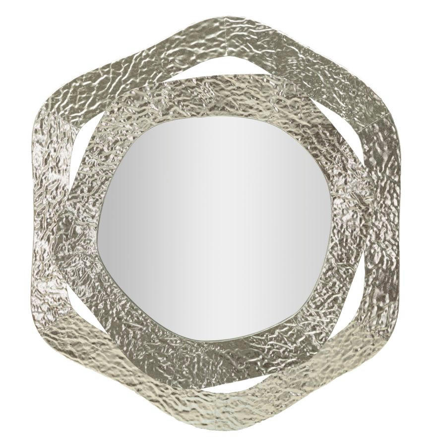 WANDSPIEGEL Aury, silberfarben, Metall und Spiegelglas, 66 x 6 x 75 cm - Silberfarben, Glas/Metall (66/75/6cm) - Mauro Ferretti