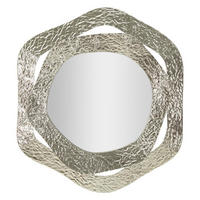 WANDSPIEGEL Aury, silberfarben, Metall und Spiegelglas, 66 x 6 x 75 cm - Silberfarben, Glas/Metall (66/75/6cm) - Mauro Ferretti