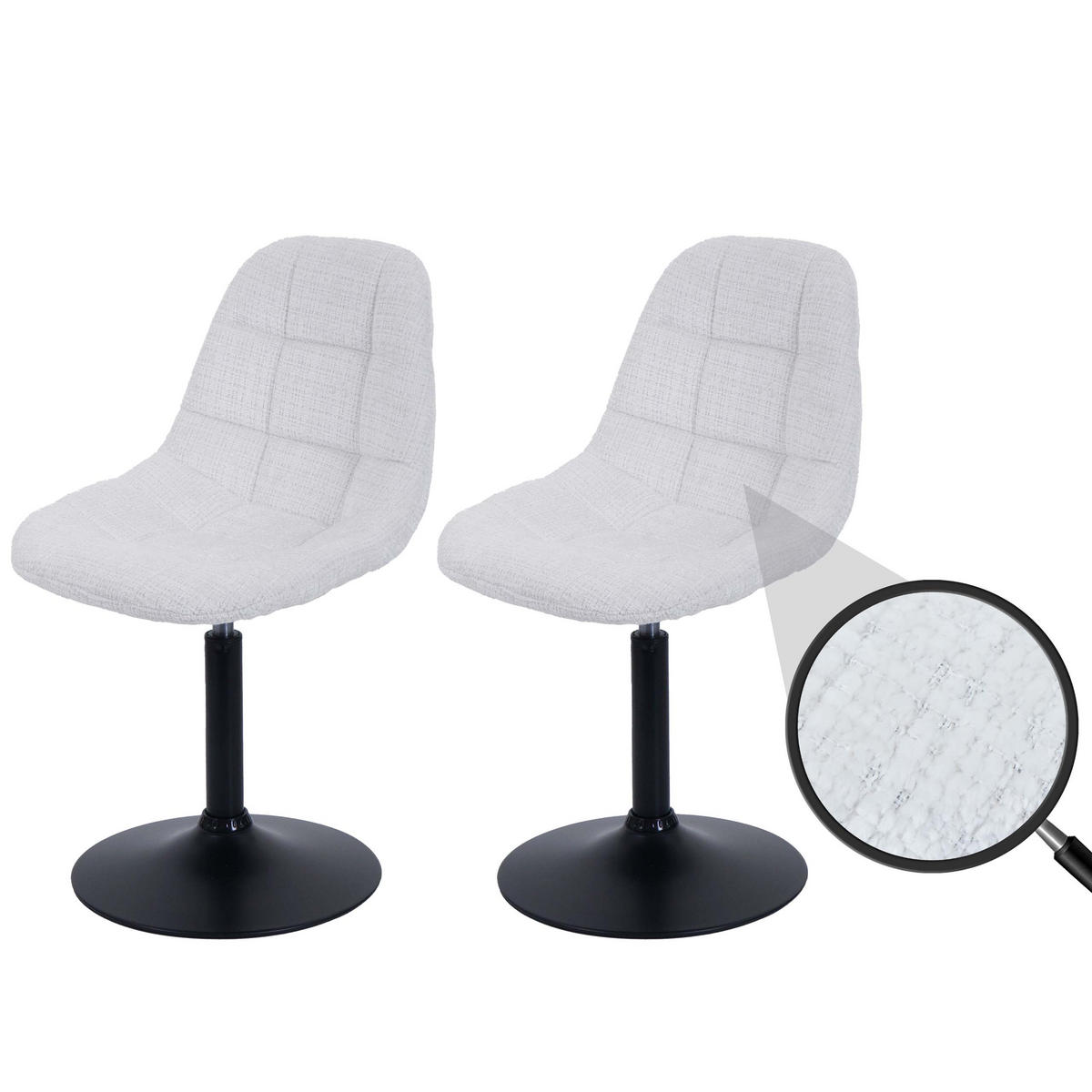 ESSZIMMERSTUHL Cremeweiß 2er-Set - Weiß, Textil (47/83/43cm) - MCW