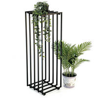 BLUMENSTÄNDER Metall Schwarz Eckig 96609 - Schwarz, Metall (30/92/30cm) - DanDiBo
