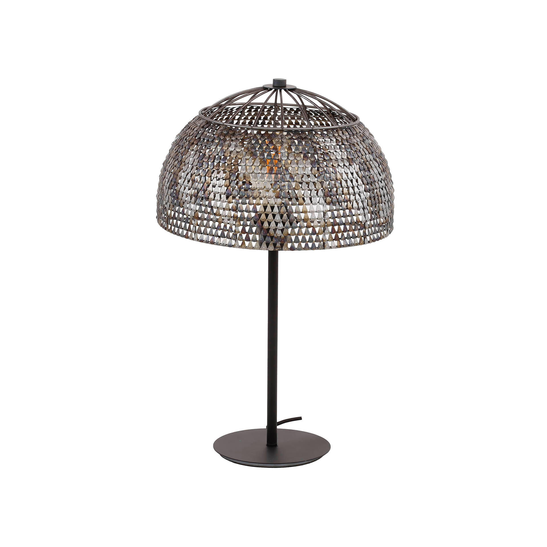 TISCHLEUCHTE Armor Schwarz 35/35/55 cm - Braun, Metall (35/35/55cm) - Hoyz Collection