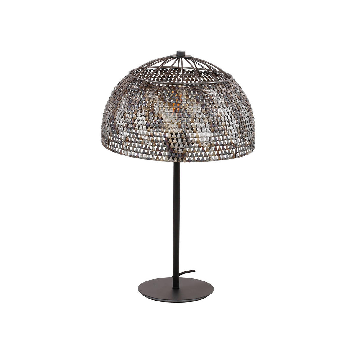 TISCHLEUCHTE Armor Schwarz 35/35/55 cm - Braun, Metall (35/35/55cm) - Hoyz Collection