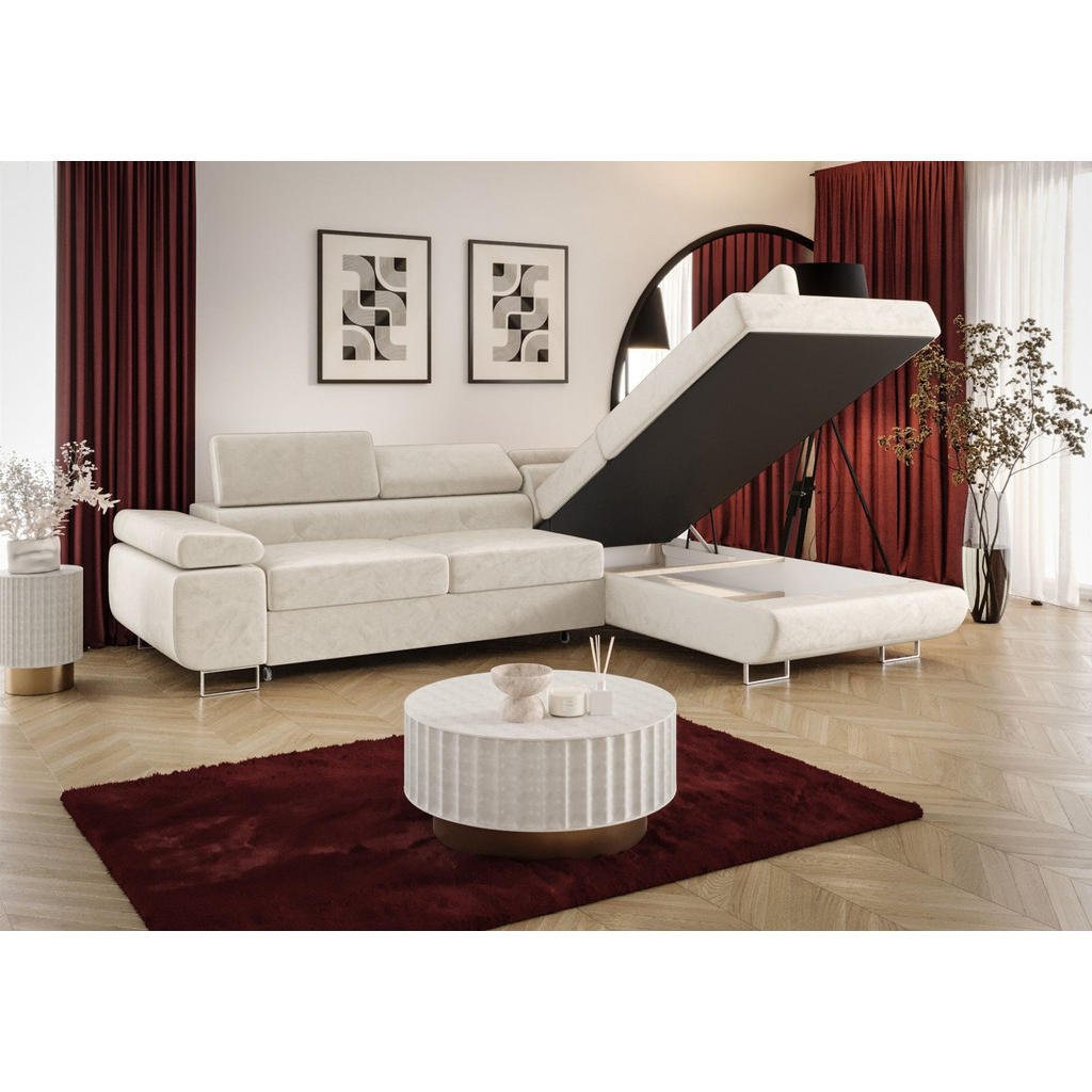 Thumbnail - Fun Möbel Ecksofa, Grün, Textil, Ottomane rechts, 275x202 cm, Wohnzimmer, Sofas & Couches, Wohnlandschaften, Ecksofas