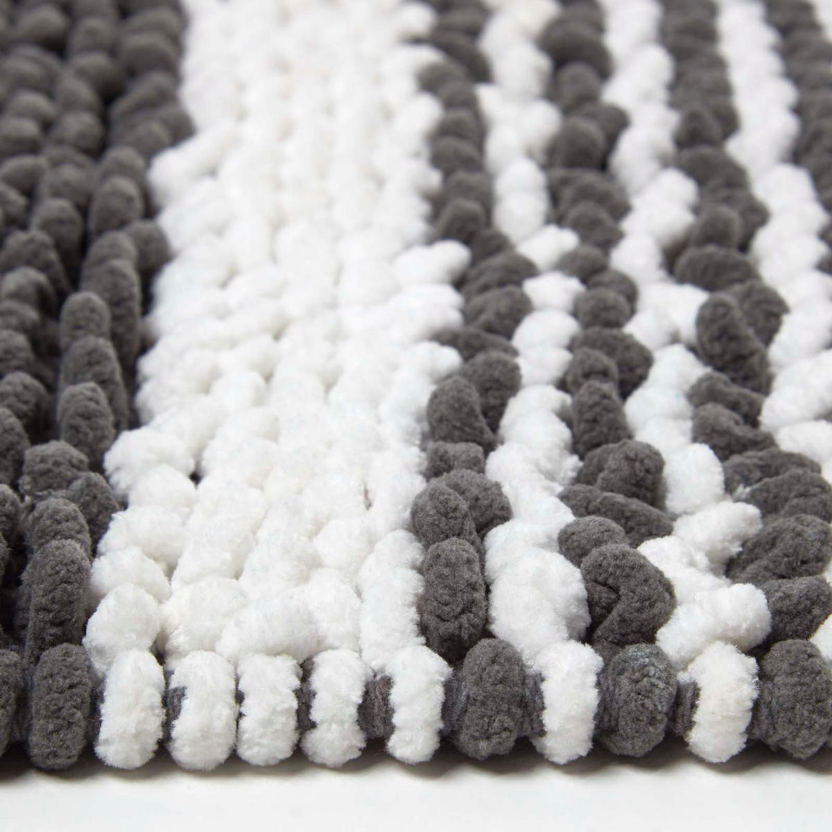 BADEMATTE Chenille beige-weiß 50/80 cm, 100% Baumwolle - Anthrazit, Textil (50/80cm) - Homescapes