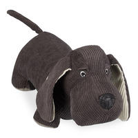 DÖRRSTOPP Mörkbrun hund tax - Mörkbrun, Textil/Plast (32/14cm) - Relaxdays