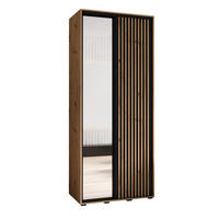 SCHWEBETÜRENSCHRANK 205,2/100/60 2-türig - Schwarz/Eiche Artisan, Holz/Metall (100/205.2/60cm) - Abiks Möbel