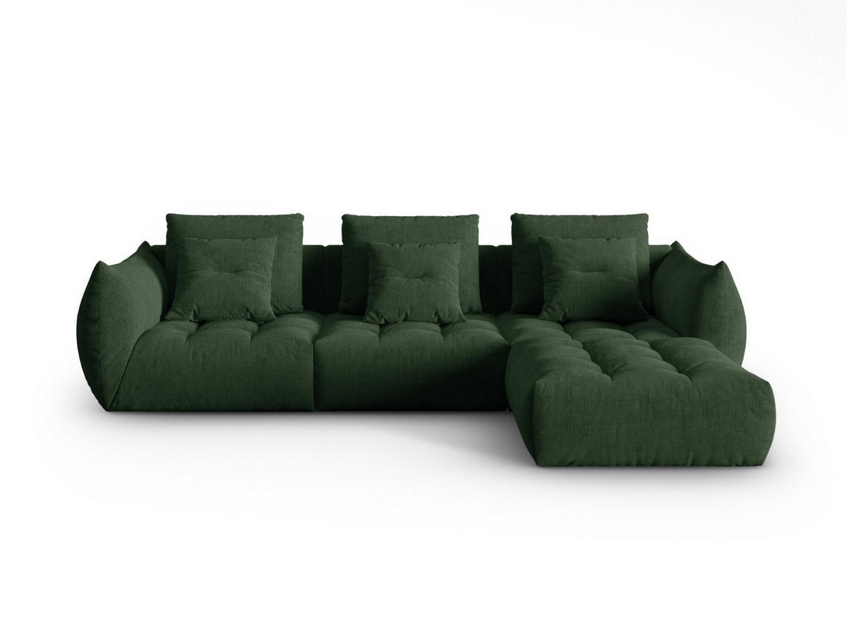 SOFA modular Bloom aus strukturiertem Stoff moosgrün 2 Sitzplätze - Salbeigrün, Textil (216/332cm) - Micadoni