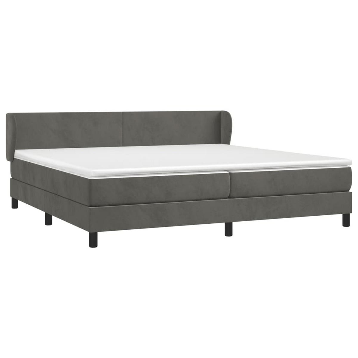 BOXSPRINGBETT Mit Matratze Dunkelgrau 200/200 Cm Samt - Weiß, Textil (200/200cm) - vidaXL