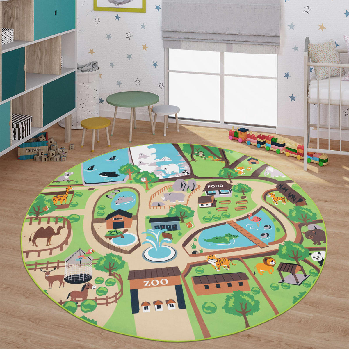 KINDERTEPPICH Beige Ø 160 cm - Beige, Kunststoff (160/160cm) - TT Home