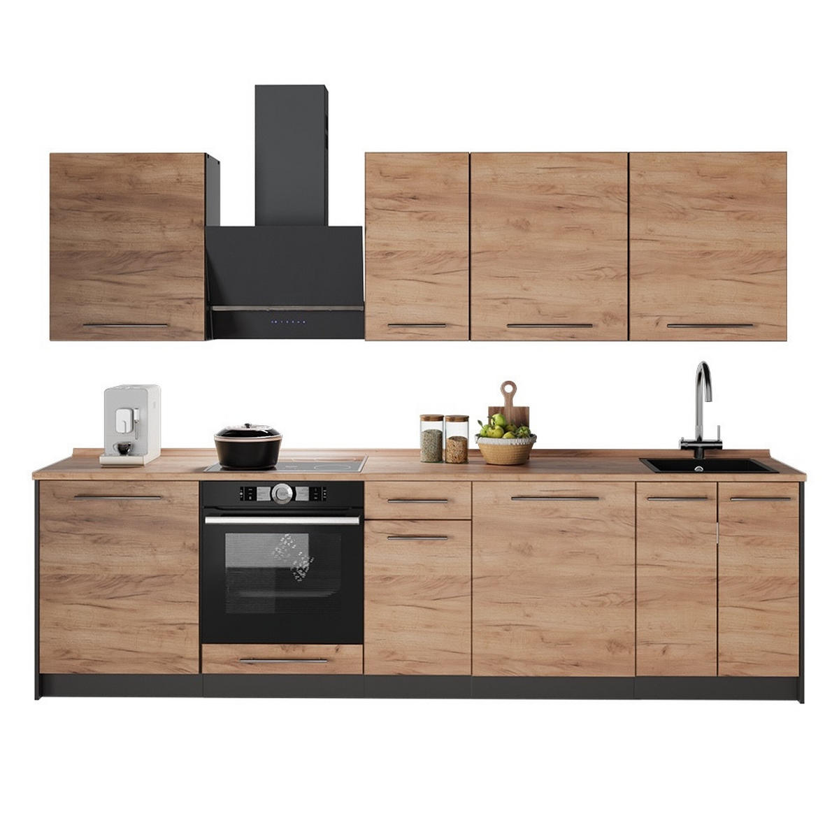 CHICINETĂ Fame-Line, Stejar auriu/antracit, 280 cm, AP Antracit - stejar miere/antracit, compozit lemnos (280/206.8/60cm) - Vicco