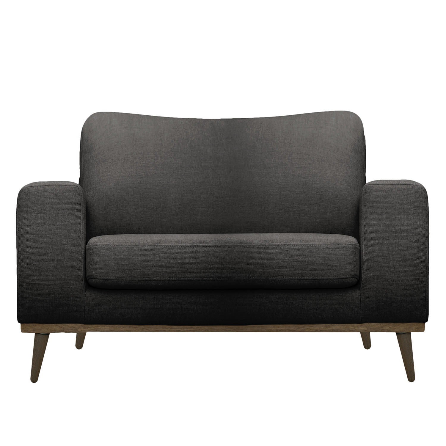 SESSEL - Eichefarben/Schwarz, Textil (122/81/88cm) - home24