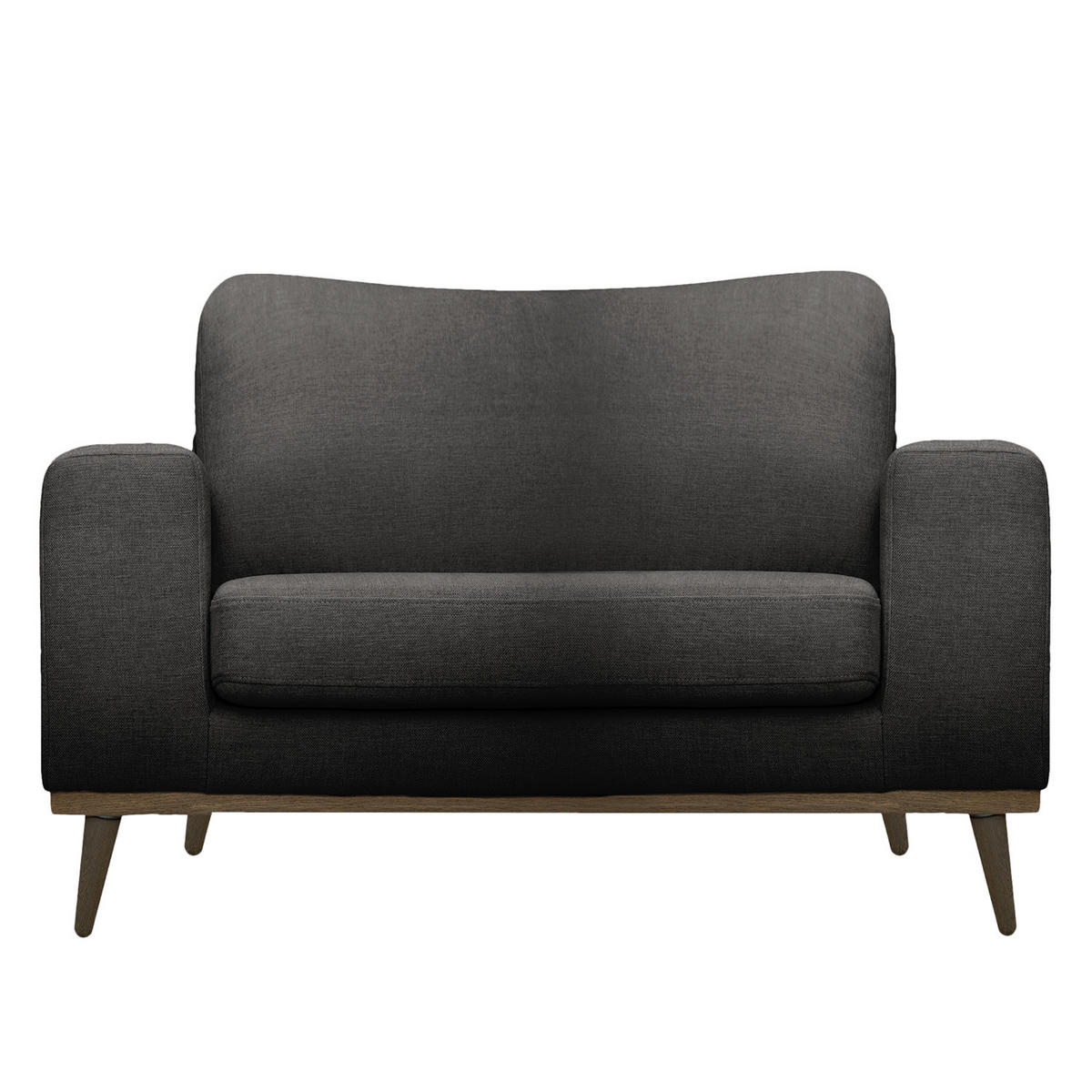 SESSEL - Eichefarben/Schwarz, Textil (122/81/88cm) - home24