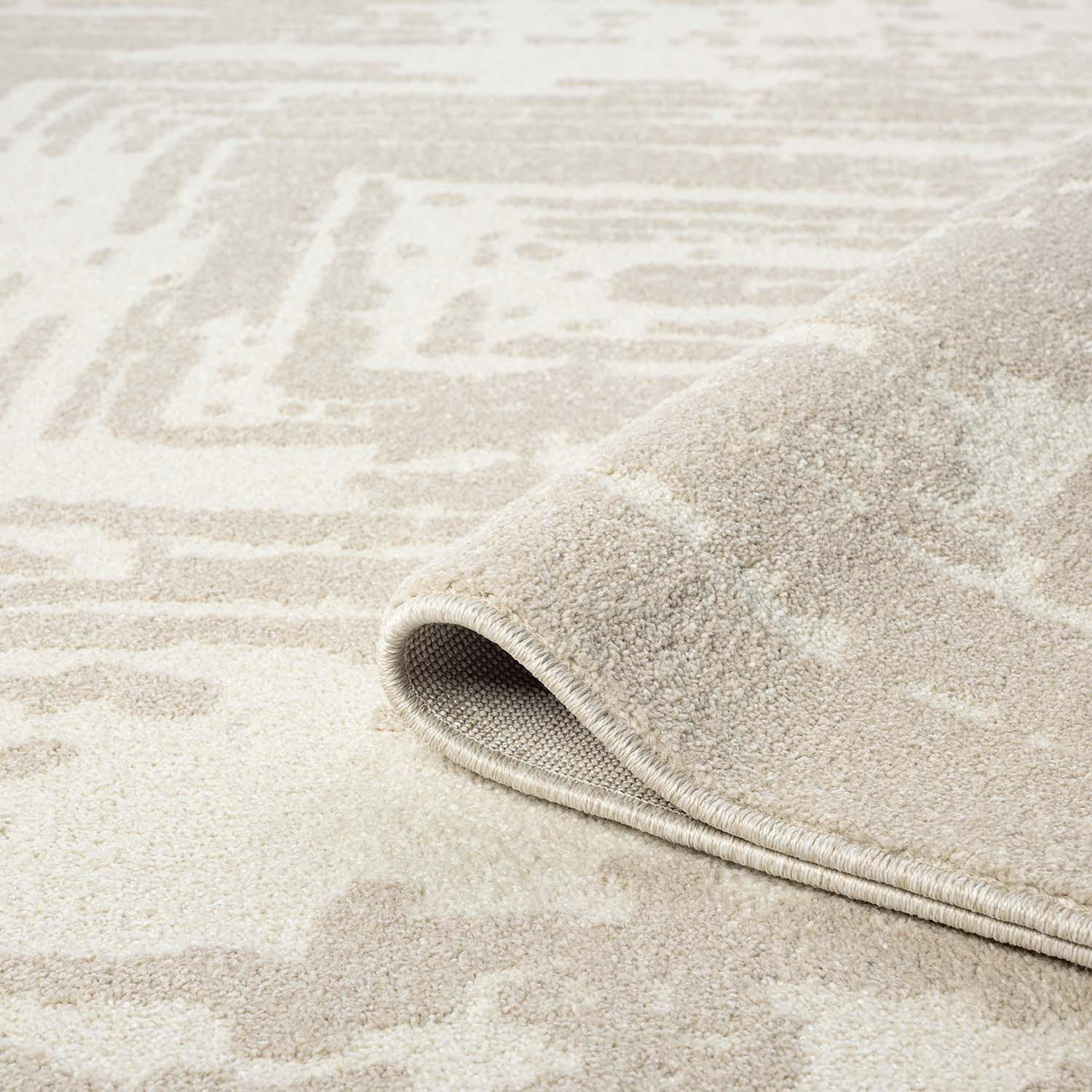 Thumbnail - carpet city Kurzflor-Teppich, Beige, Textil, Grafikmuster, Rechteckig, 120x170 cm, Oeko-Tex® Standard 100, für Fußbodenh...