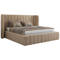 POLSTERBETT GOLETTA CLASSIC 160/200 - Creme Plüsch - Schaum-Matratze - Creme, Textil (160/200cm) - MKS