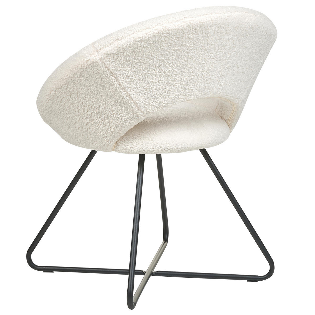 SESSEL Bouclé cremeweiß/schwarz Rachel - Schwarz/Weiß, Textil (65/77/57cm) - Beliani