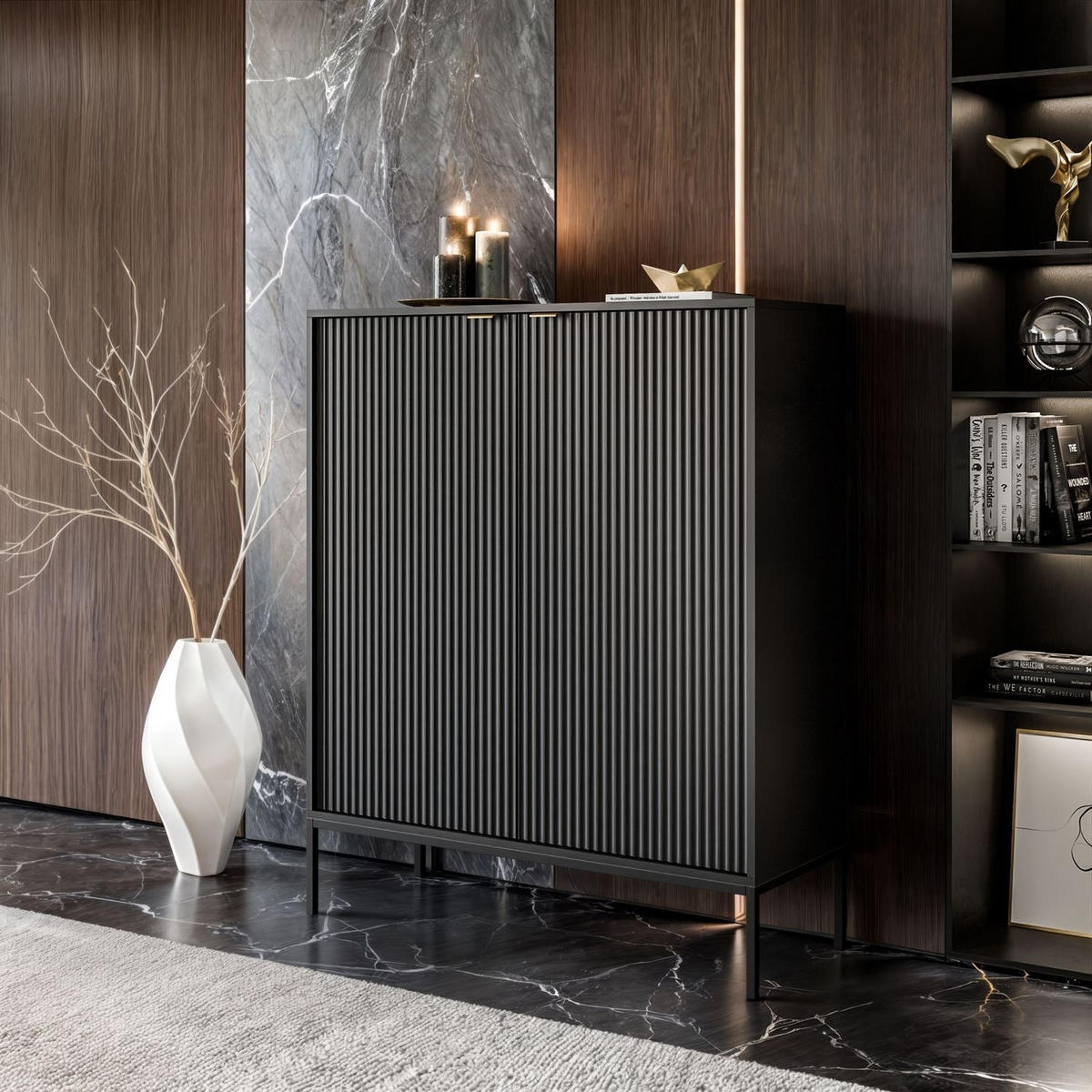 HIGHBOARD CORTADO K104 ZWEIFLUEGELIG SCHWARZ - Schwarz, Holzwerkstoff (104/125/39cm) - Lookway