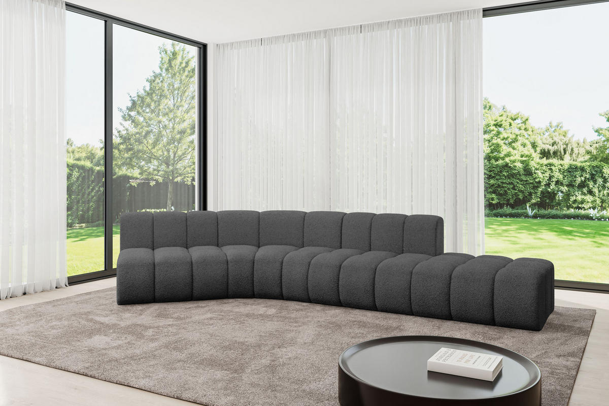 ECKSOFA modulares Sofa Brilo-L1 - 380x174x70 cm Grau - Grau, Holzwerkstoff/Textil (380/174cm) - ALTDECOR