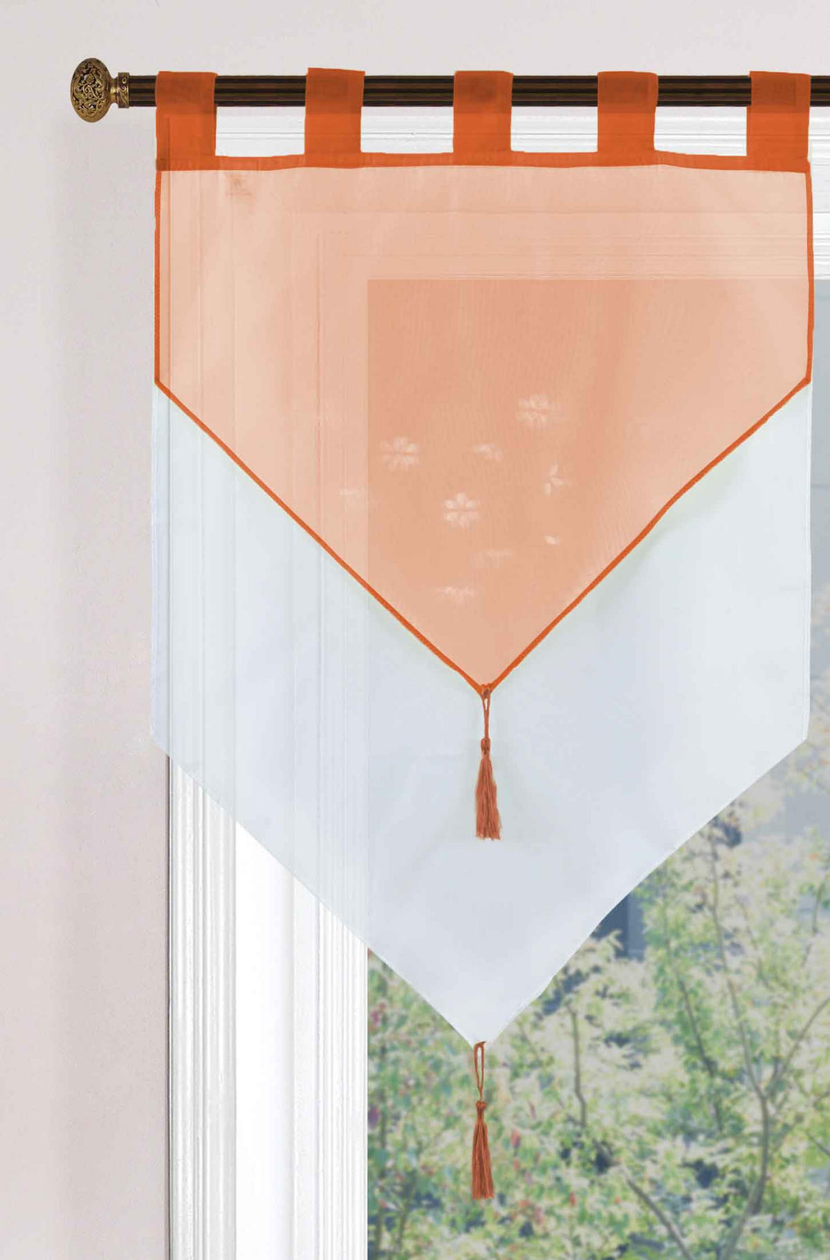 SCHEIBENGARDINE GERA 90x60 cm Terrakotta - Terra cotta, Textil (60/90cm) - Gardinenbox