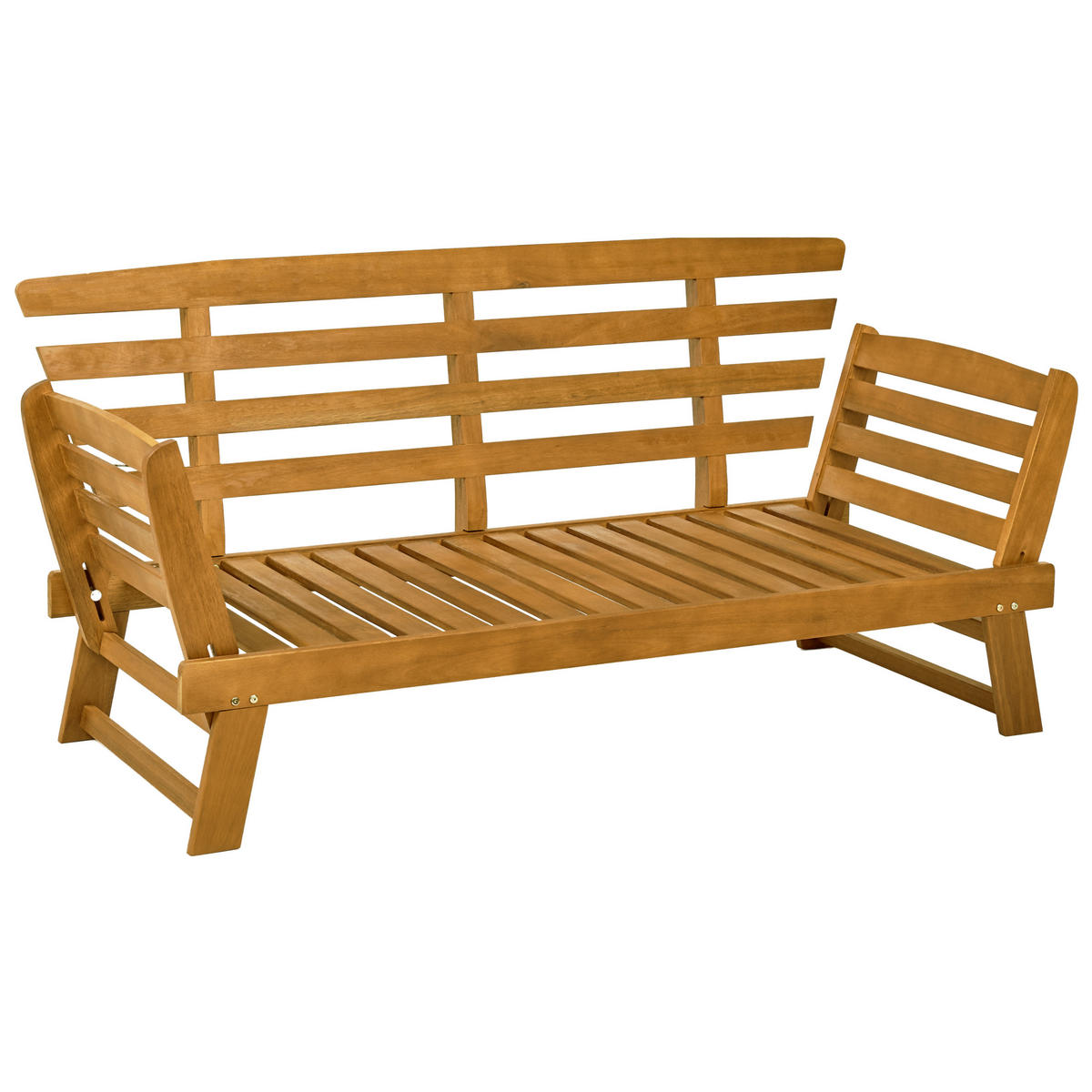 GARTENBANK 2-Sitzer Heller Holzfarbton Portici - Hellbraun/Weiß, Holz (210/82/66cm) - Beliani