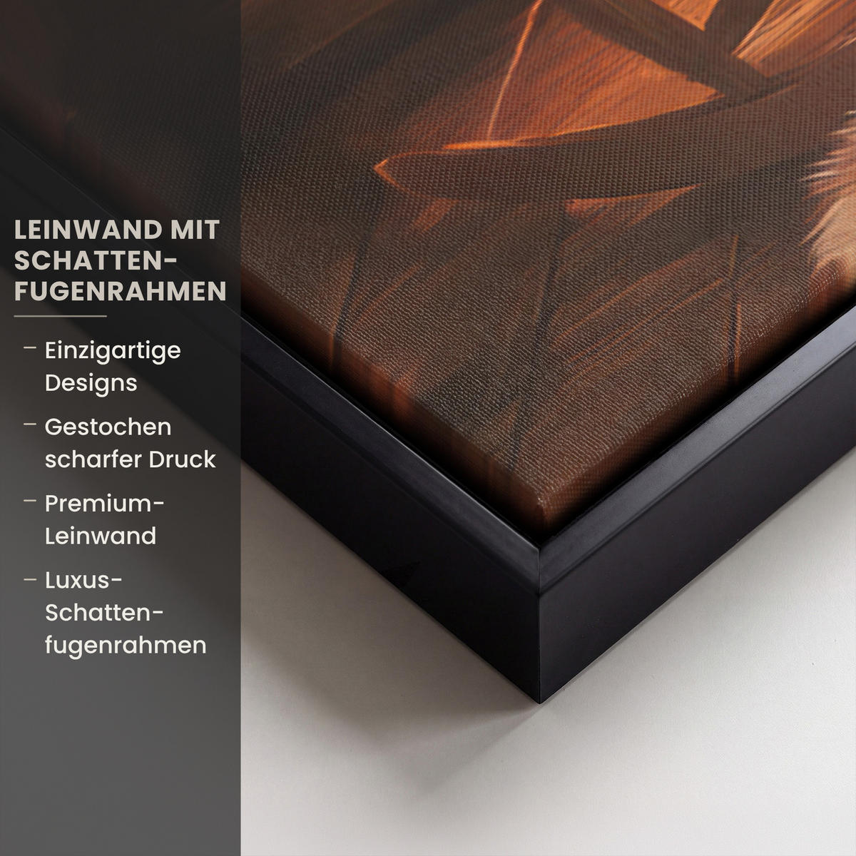 LEINWAND Bilder mit Rahmen - Winter - Weihnachten - Zuhause - Kamin - 60x40 - Bernsteinfarben, Textil (60/40cm) - MuchoWow