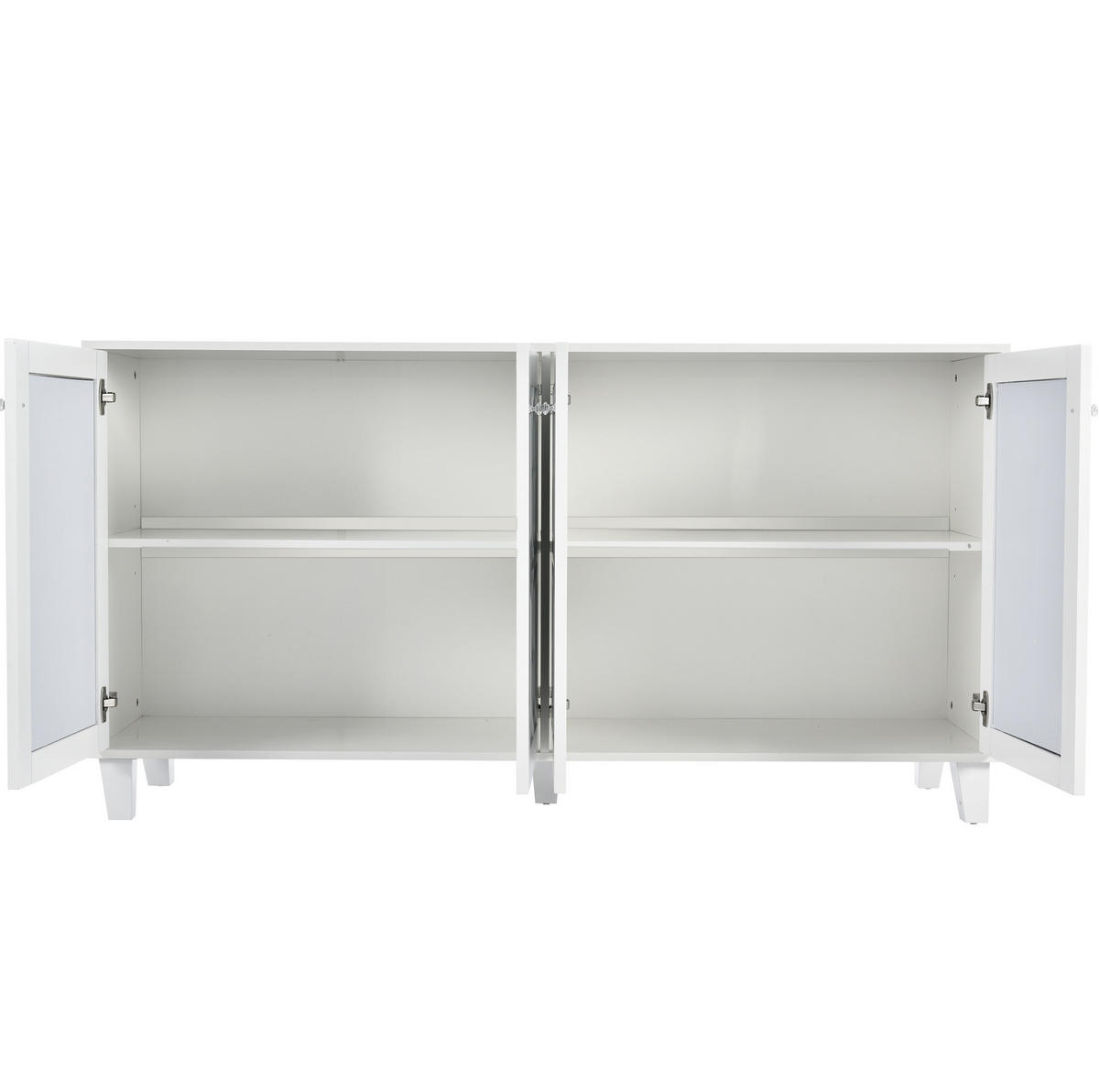 KOMMODE aus MDF 160x40x84cm in Weiß mit Spiegeloberfläche - Weiß, Holzwerkstoff (160/84/40cm) - Modfu