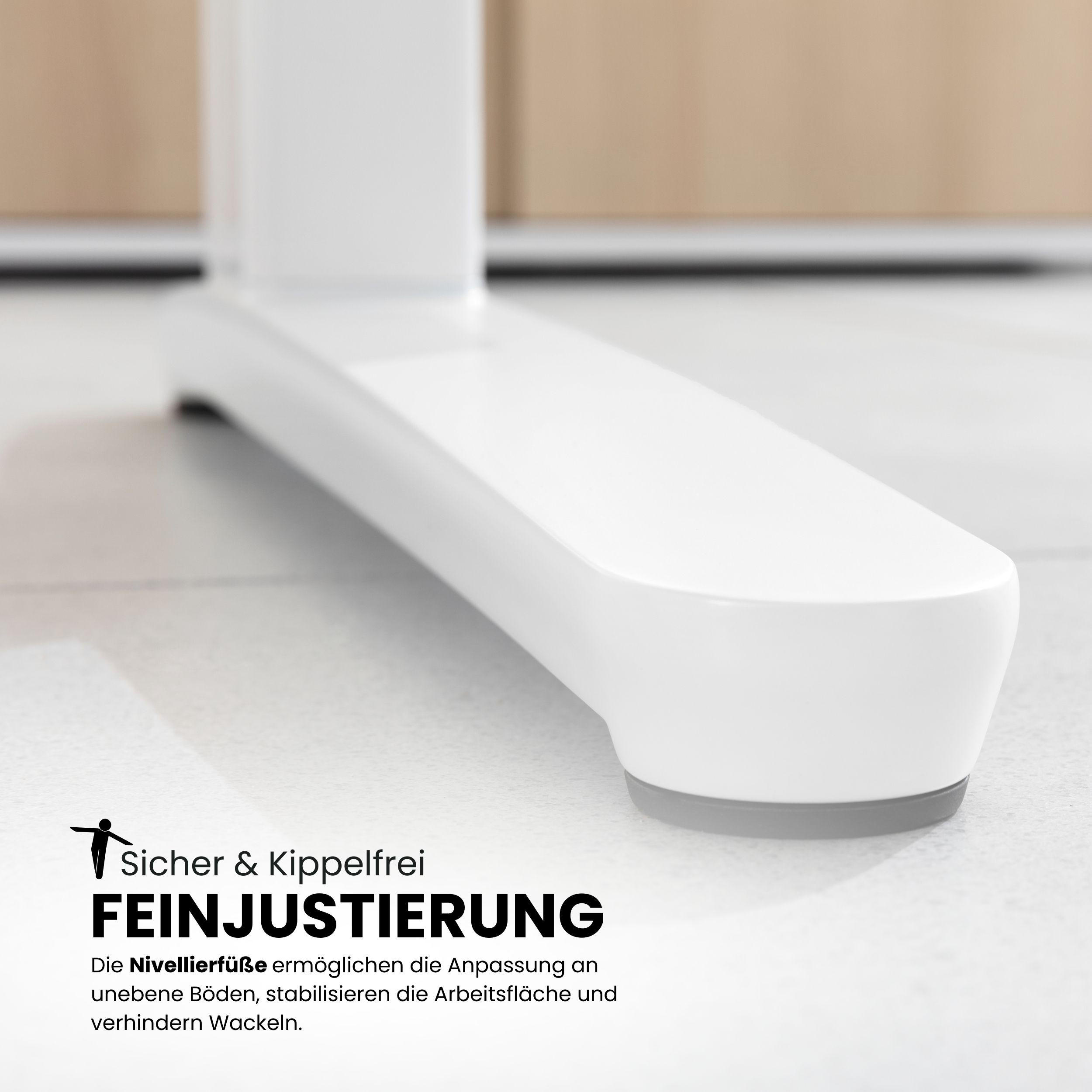 Thumbnail - bümö Schreibtisch, Eiche, Weiß, Holzwerkstoff, Nachbildung,Eiche, Rechteckig, 180x74x80 cm, FSC Mix, Arbeitszimmer, Schr...