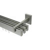 INNENLAUF-GARDINENSTANGEN-SET Smartline Paxo 120 cm, 3-läufig, 14x35 mm Edelstahl-Optik - Edelstahlfarben, Metall (120cm) - INTERDECO
