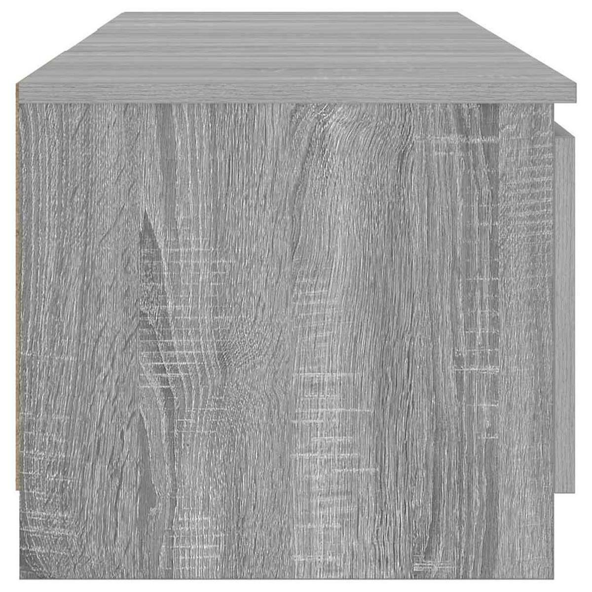 LOWBOARD mit Led-Leuchten 140/40/36 cm aus Holzwerkstoff in Grau Sonoma Dekor - Silbereichenfarben, Holz (140/36/40cm) - vidaXL